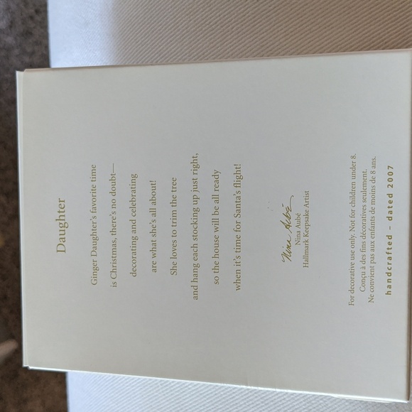 HALLMARK Daughter Christmas Ornament NEW 2007 Ginger Discontinued Tie On - Picture 2 of 2